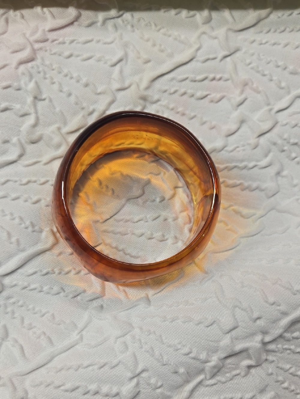 Translucent Amber Acrylic Round Bangle Bracelet